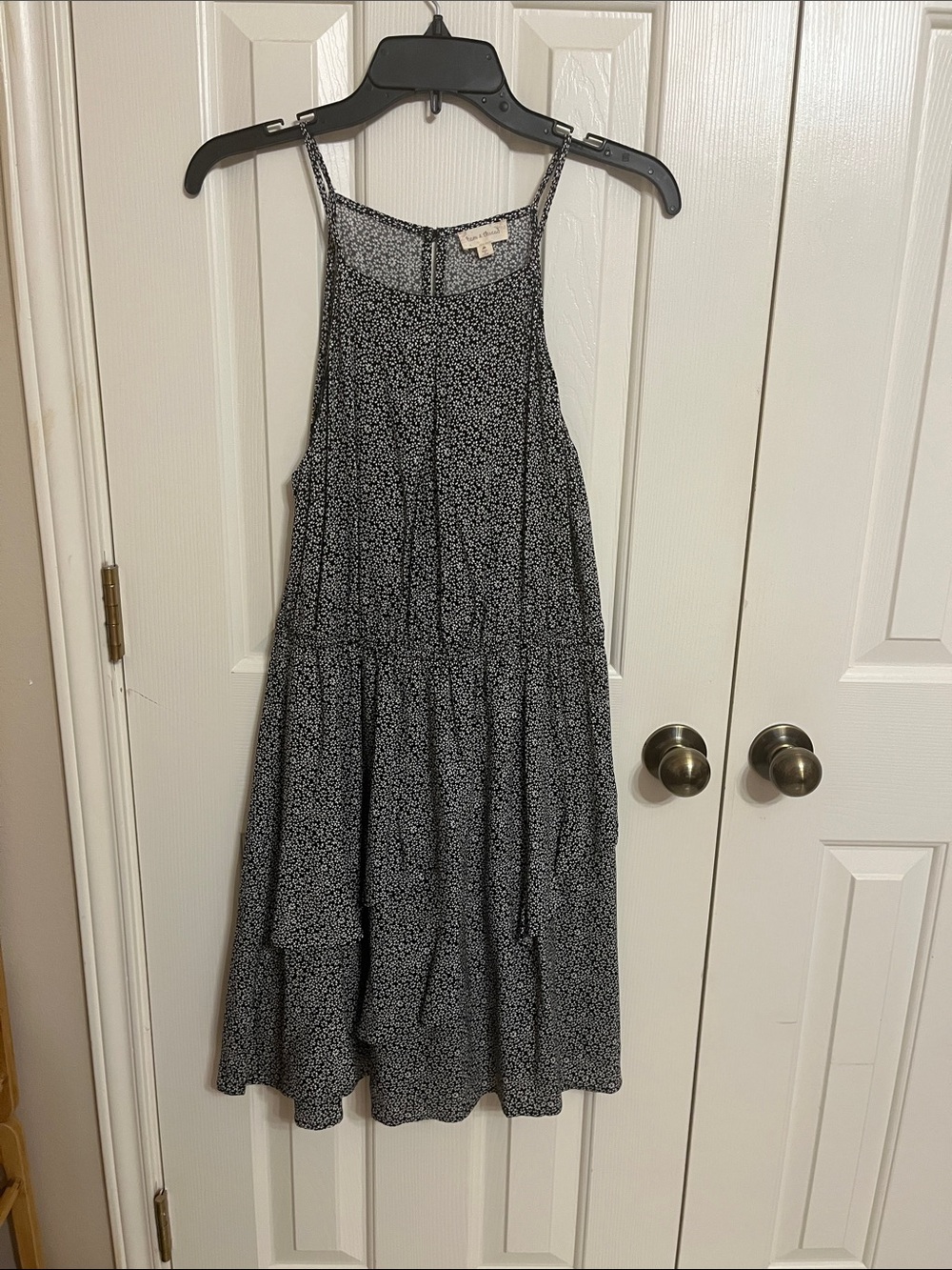 Hem & Thread Black and White Floral Slip Sundress